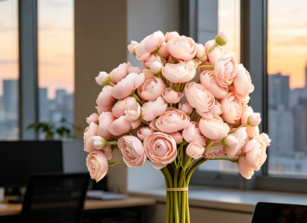 Blush Pink Ranunculus Artificial Flowers Mini Silk DIY Bouquet Wedding Filler Centerpieces Bridal Shower